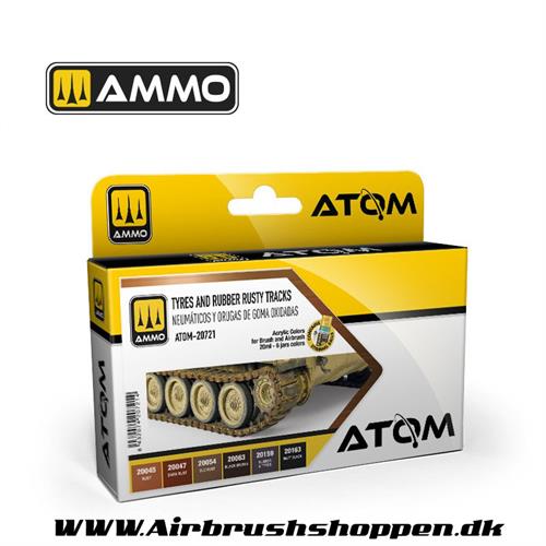 ATOM - 20721 -  ATOM Tyres and Rubber Rusty Tracks Set 6 x 20ml